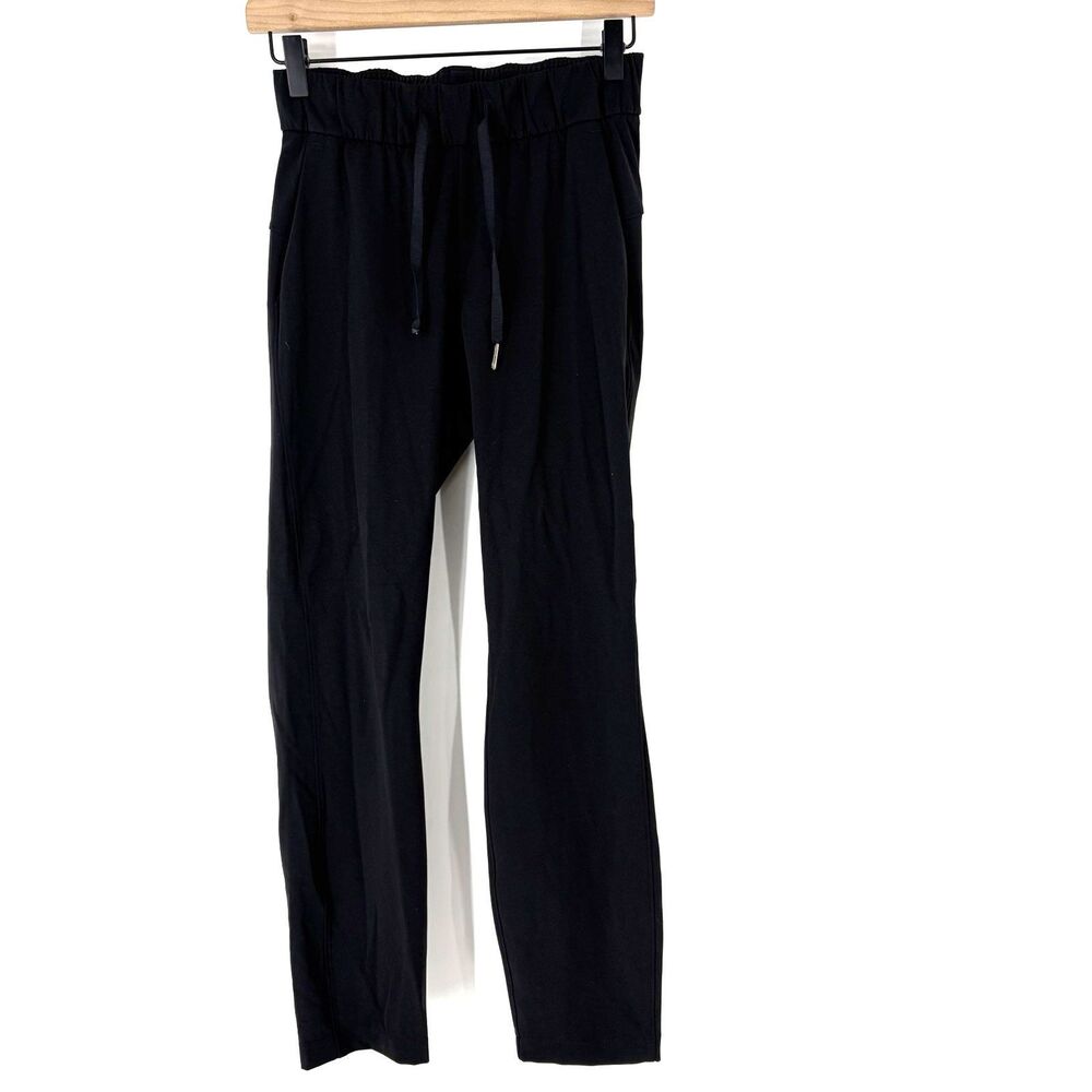Lululemon On The Fly Pants 2 Womens Black Travel Stretch Luxtreme Pull On Hiking